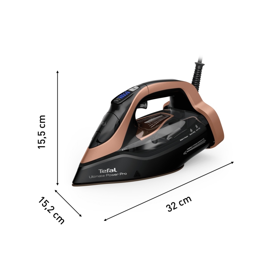 Tefal - Dampstrygejern ULTIMATE POWER 3200W/230V kobber/sort