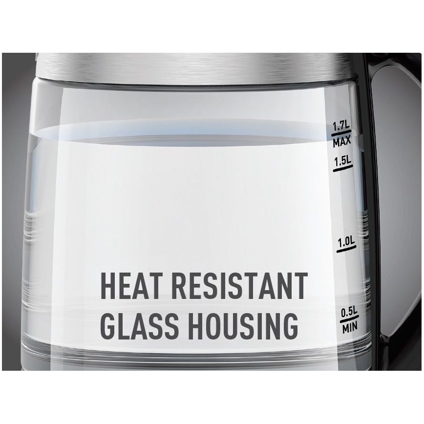 Tefal - Elkedel GLASS 1,7 l  2200W/230V mat krom