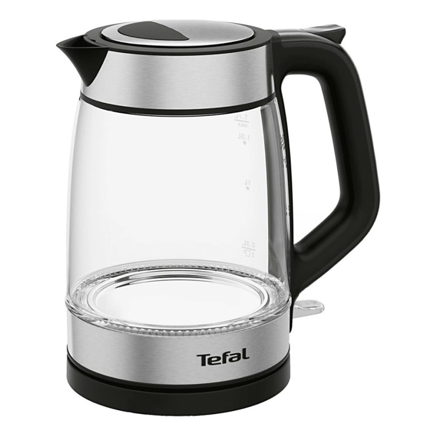 Tefal - Elkedel GLASS 1,7 l 2200W/230V sort/rustfri