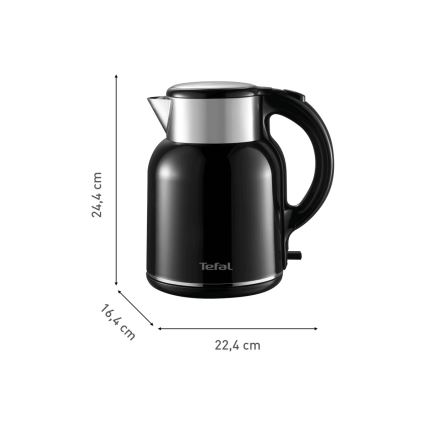Tefal - Elkedel THERMO PROTECT XL 1,9l 1650W/230V rustfri/sort