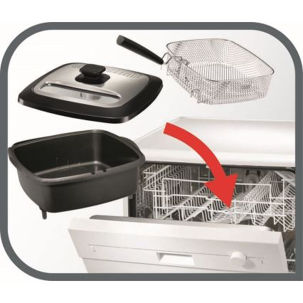 Tefal - Frituregryde 2 l VERSALION DE LUXE 7-i-1 1600W/230V sort
