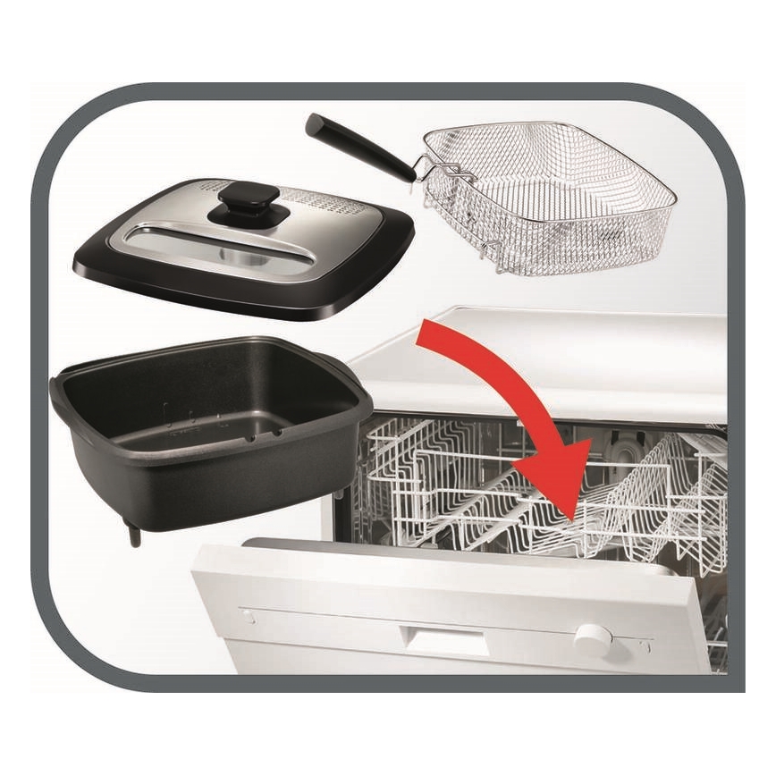 Tefal - Frituregryde 2 l VERSALION DE LUXE 7-i-1 1600W/230V sort