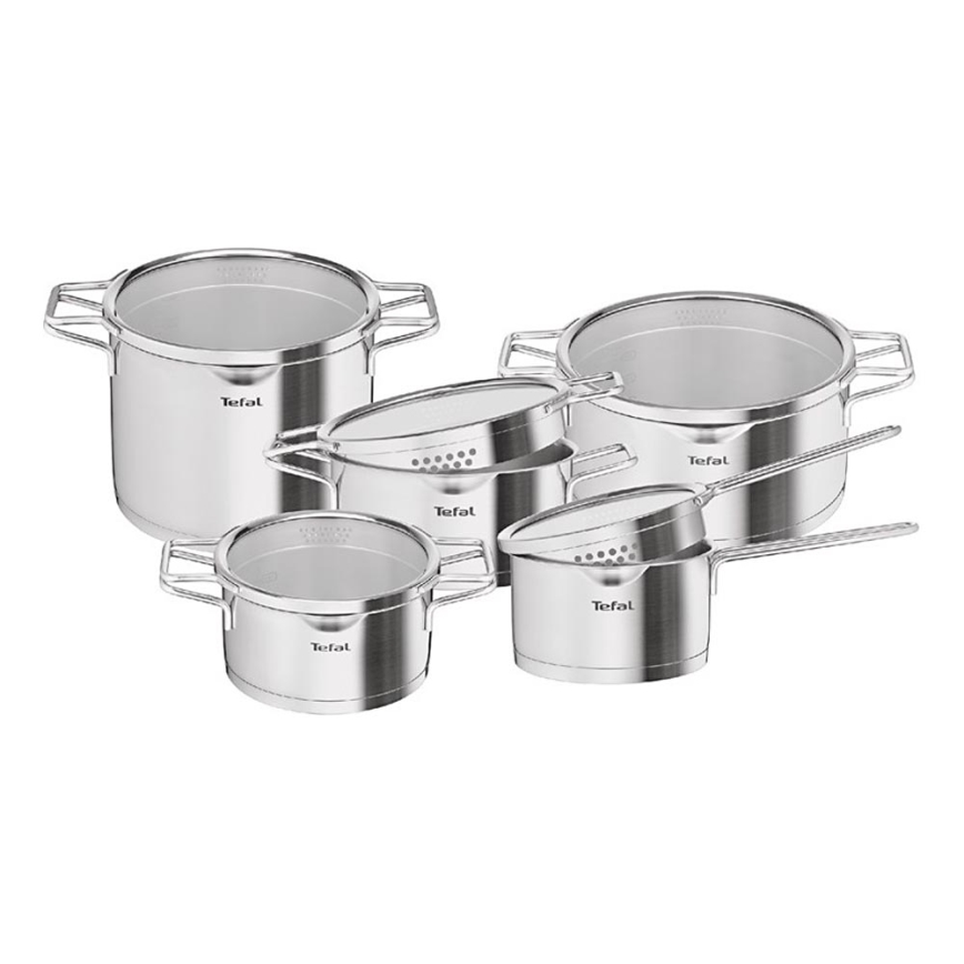 Tefal - Grydesæt 10 dele NORDICA i rustfrit stål