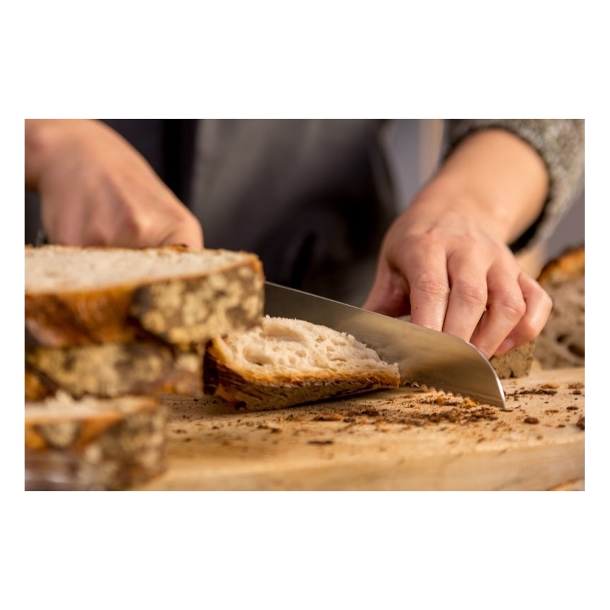 Tefal - Rustfrit brødkniv ICE FORCE 20 cm blank krom/sort
