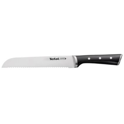 Tefal - Rustfrit brødkniv ICE FORCE 20 cm blank krom/sort