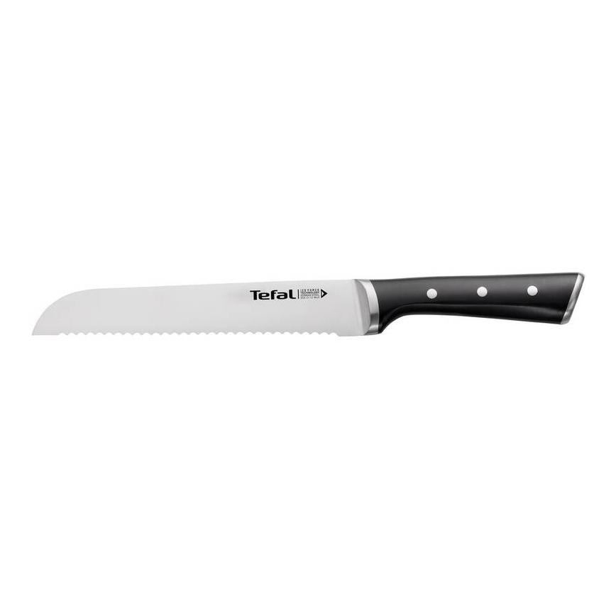 Tefal - Rustfrit brødkniv ICE FORCE 20 cm blank krom/sort