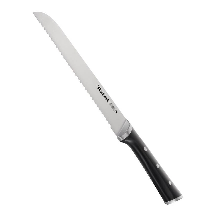 Tefal - Rustfrit brødkniv ICE FORCE 20 cm blank krom/sort