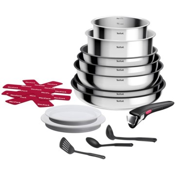 Tefal - INGENIO COOK 15-delt grydesæt i rustfrit stål