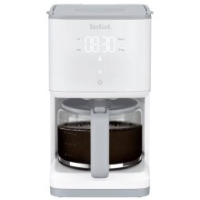 Tefal - Kaffemaskine med dryp-funktion og LCD display SENSE 1000W/230V hvid