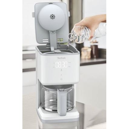Tefal - Kaffemaskine med LCD-display SENSE 1000W/230V hvid