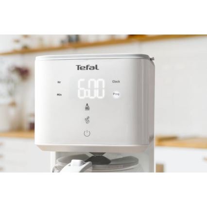 Tefal - Kaffemaskine med LCD-display SENSE 1000W/230V hvid