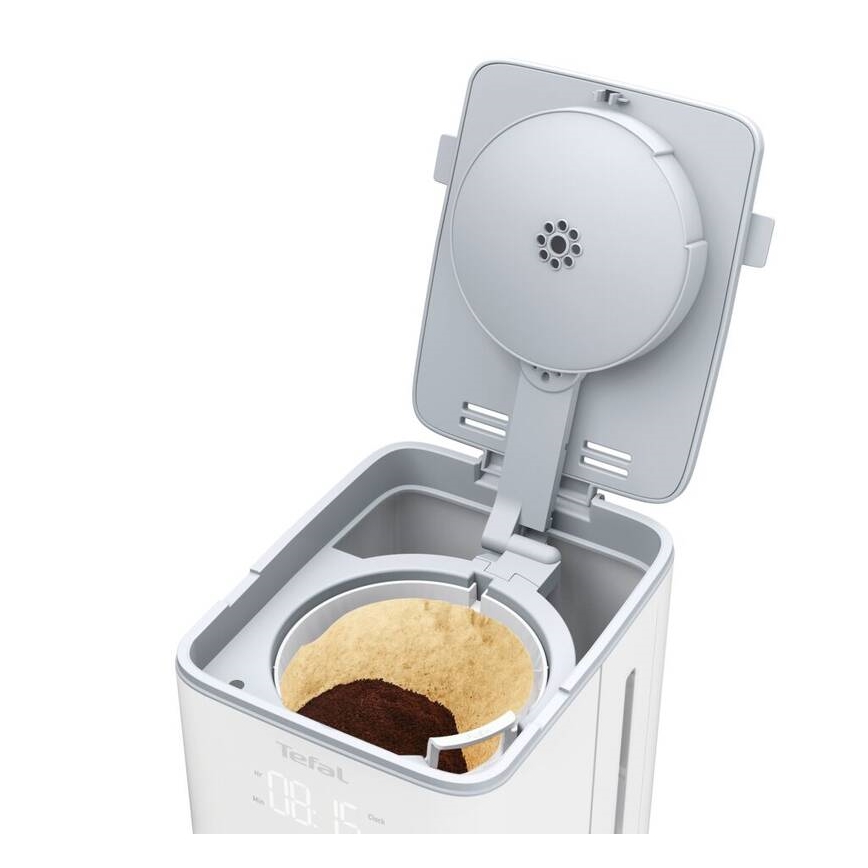Tefal - Kaffemaskine med LCD-display SENSE 1000W/230V hvid