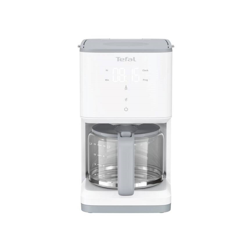 Tefal - Kaffemaskine med LCD-display SENSE 1000W/230V hvid