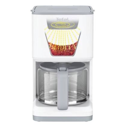 Tefal - Kaffemaskine med LCD-display SENSE 1000W/230V hvid