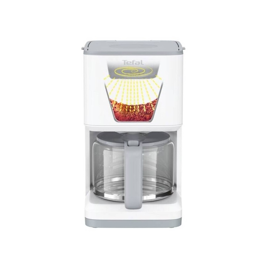 Tefal - Kaffemaskine med LCD-display SENSE 1000W/230V hvid
