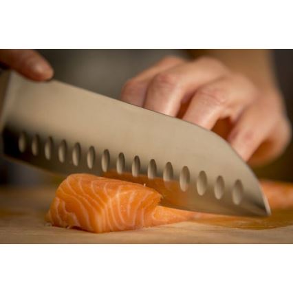 Tefal - Kniv rustfrit stål santoku ICE FORCE 18 cm skinnende krom/sort
