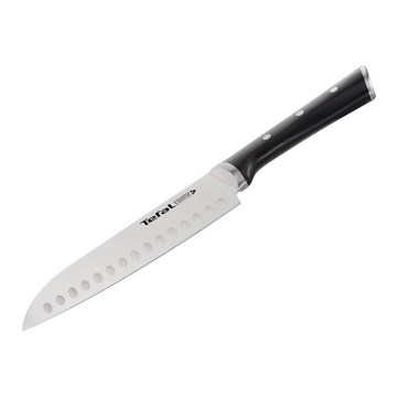 Tefal - Kniv rustfrit stål santoku ICE FORCE 18 cm skinnende krom/sort
