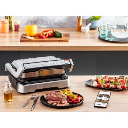 Tefal - Kontaktgrill OPTIGRILL 2100W/230V mat krom