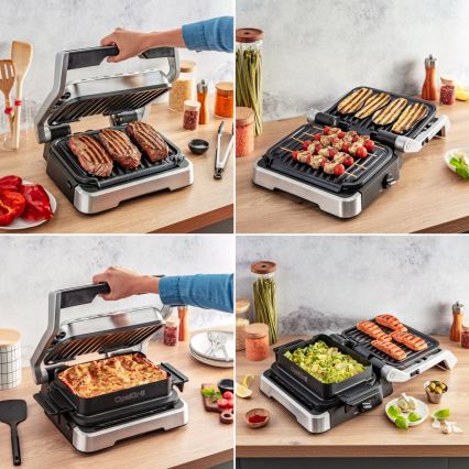 Tefal - Kontaktgrill OPTIGRILL 2100W/230V mat krom