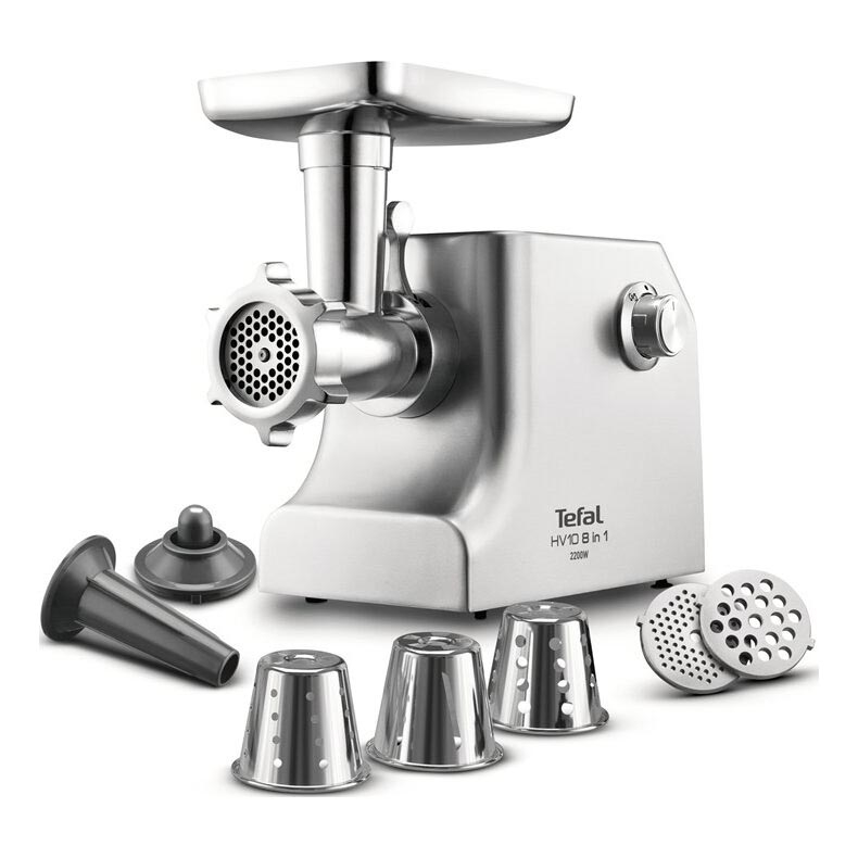 Tefal - Kødhakker 8-i-1 2200W/230V sølvfarvet