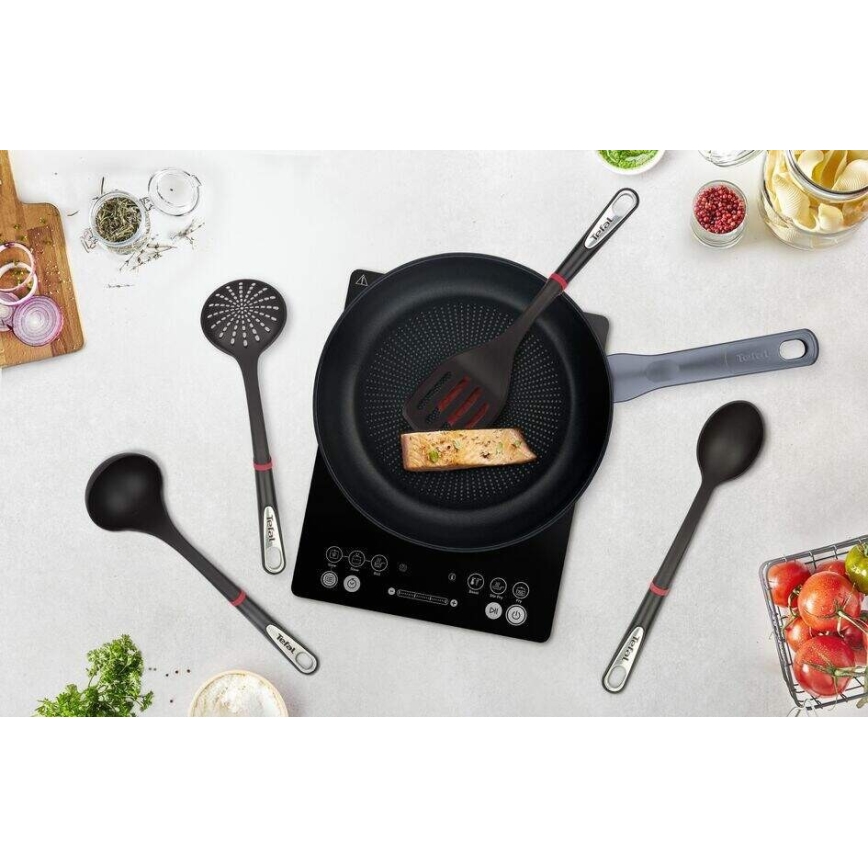 Tefal - Køkkenredskabssæt 4 stk. INGENIO sort