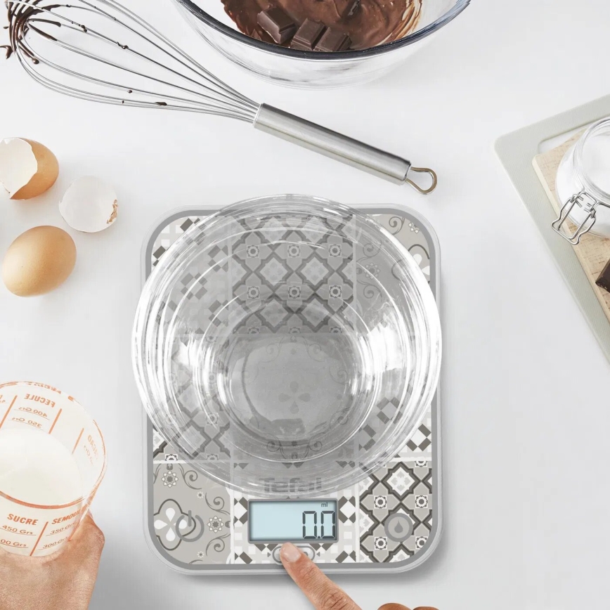 Tefal - Køkkenvægt OPTISS 2xAAA beige