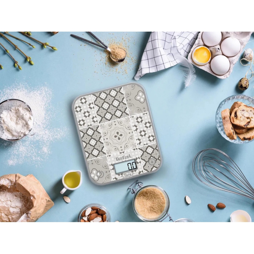 Tefal - Køkkenvægt OPTISS 2xAAA beige