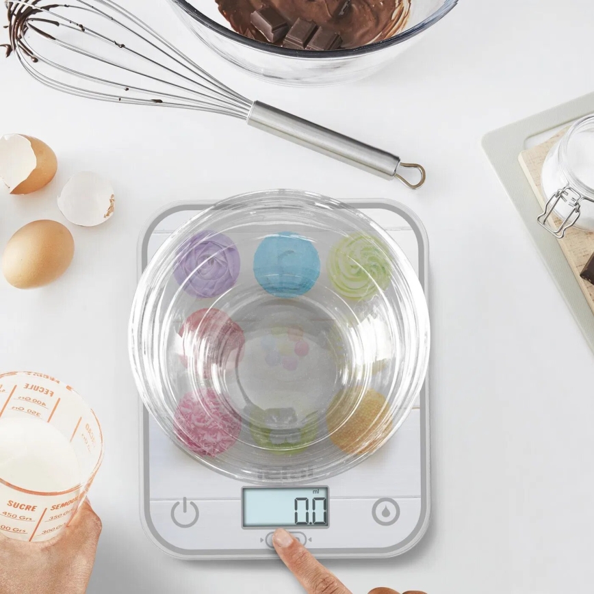 Tefal - Køkkenvægt OPTISS 2xAAA farverig