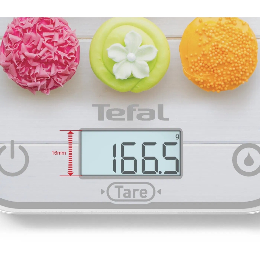 Tefal - Køkkenvægt OPTISS 2xAAA farverig