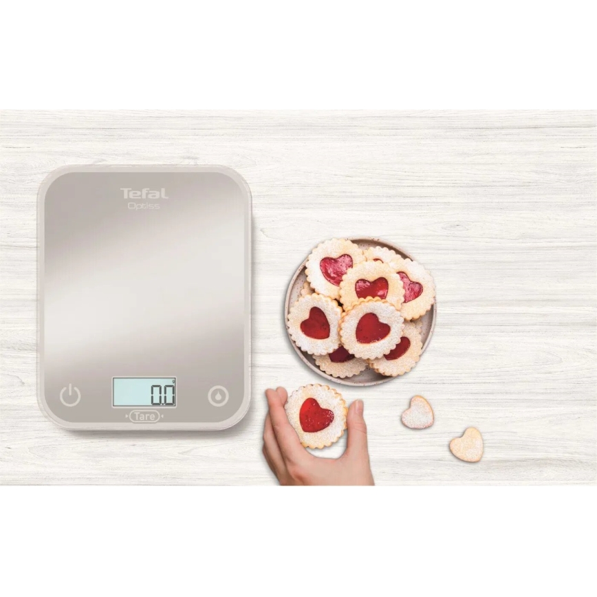 Tefal - Køkkenvægt OPTISS 2xAAA grå