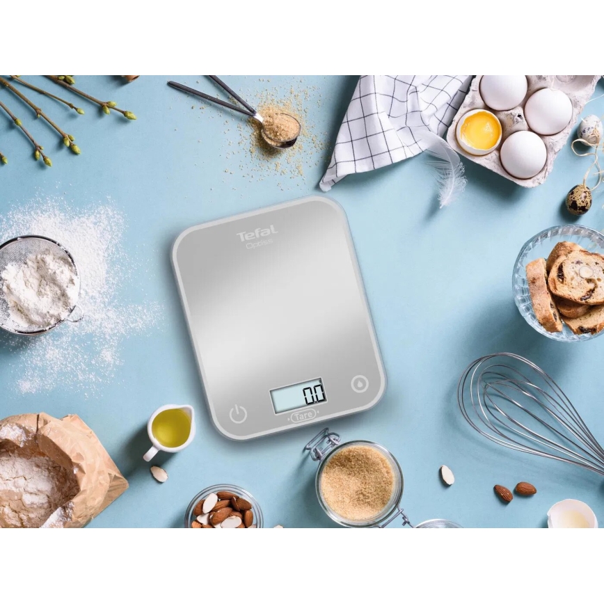 Tefal - Køkkenvægt OPTISS 2xAAA grå
