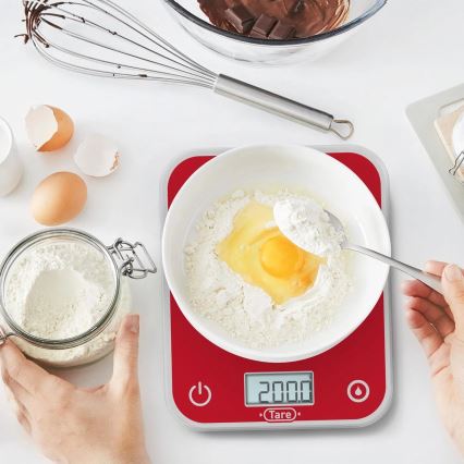 Tefal - Køkkenvægt OPTISS 2xAAA rød