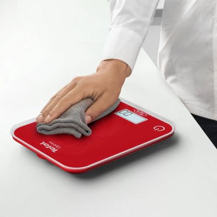 Tefal - Køkkenvægt OPTISS 2xAAA rød
