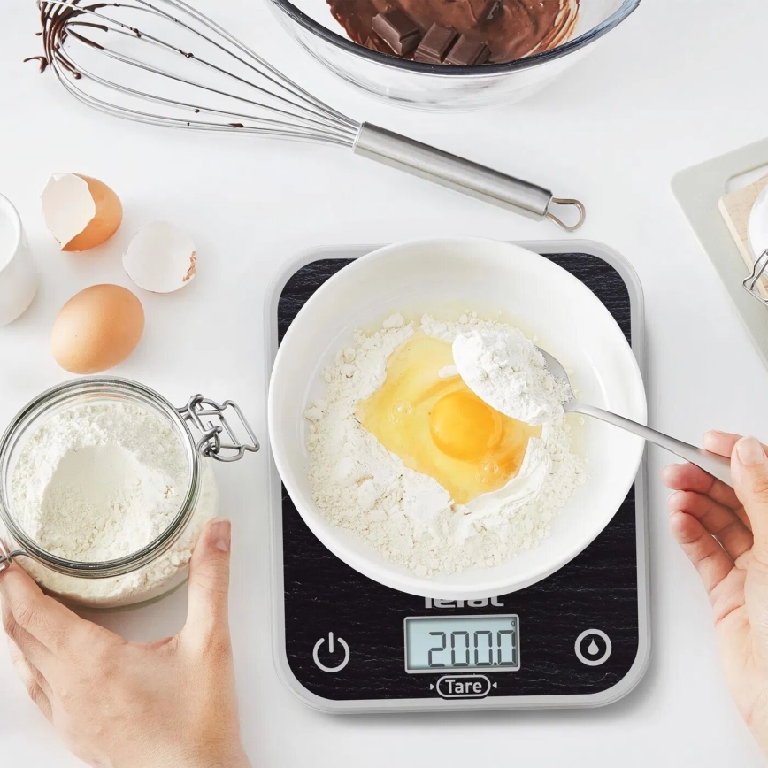 Tefal - Køkkenvægt OPTISS 2xAAA sort