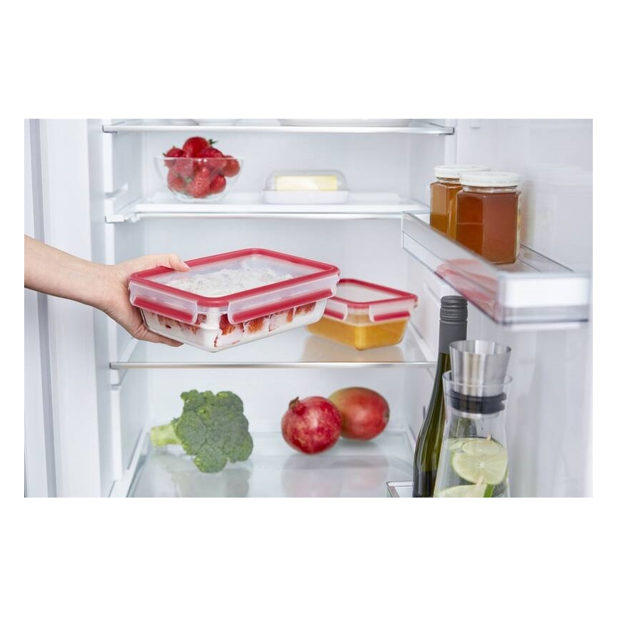 Tefal - Madbeholder 0,85 l MSEAL GLASS rød/glas