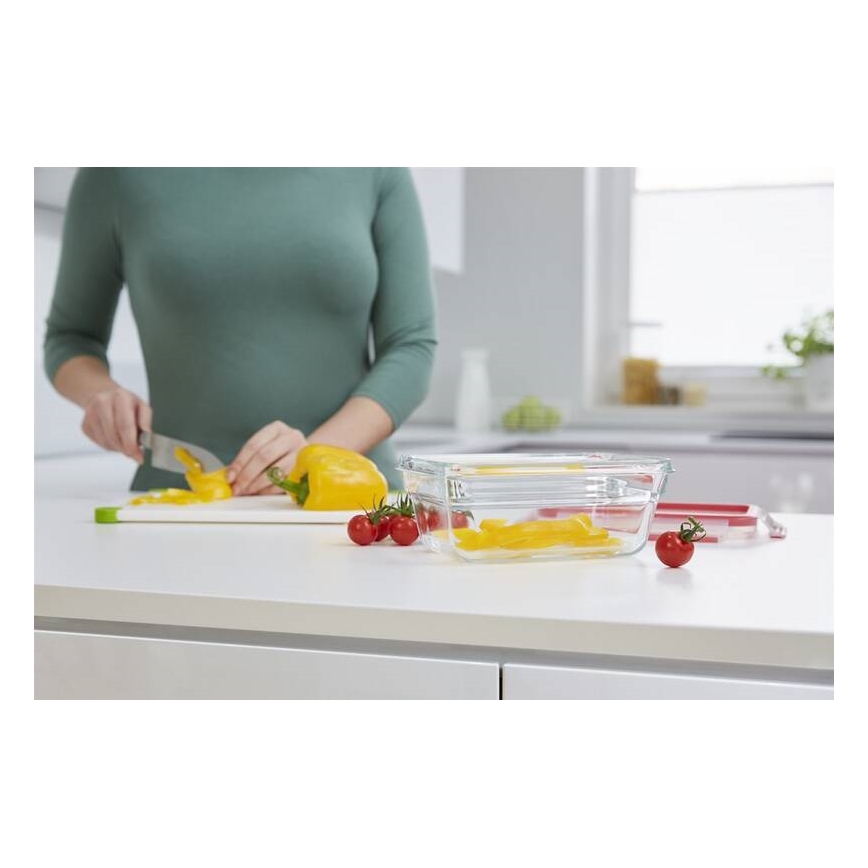 Tefal - Madbeholder 0,85 l MSEAL GLASS rød/glas