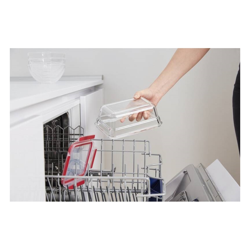 Tefal - Madbeholder 0,85 l MSEAL GLASS rød/glas