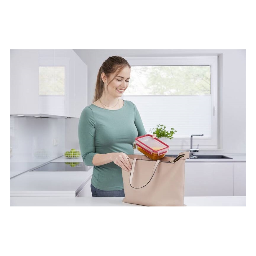 Tefal - Madbeholder 0,85 l MSEAL GLASS rød/glas