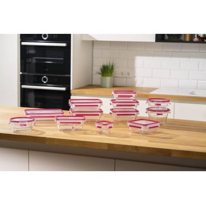 Tefal - Madbeholder 1,1 l MSEAL GLASS rød/glas