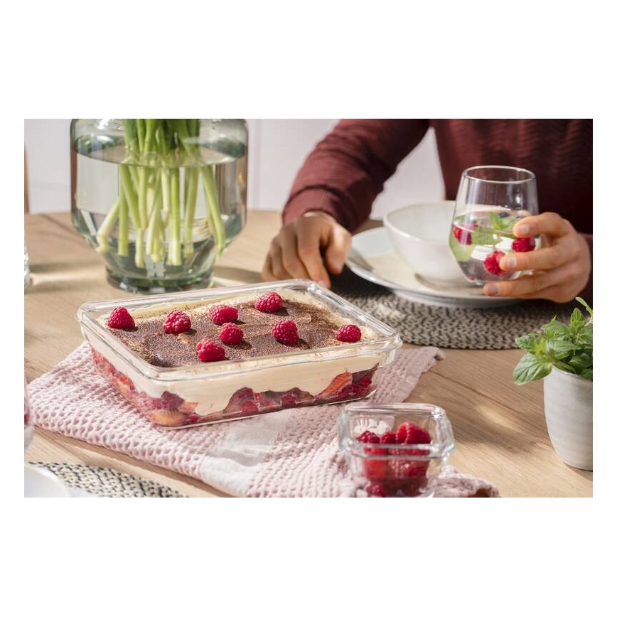 Tefal - Madbeholder til fødevarer 3 l MSEAL GLASS rød/glas
