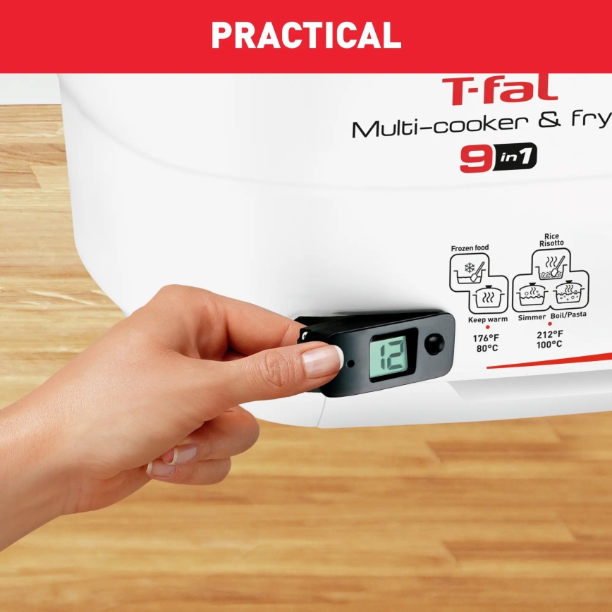 Tefal - Multifunktionel deep fryer 9in1 VERSALIO DE LUXE 1600W/230V 2 l hvid