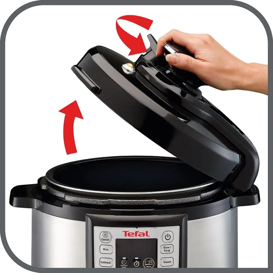 Tefal - Multifunktionel elektrisk trykkoger ALL IN ONE POT 1100W/230V mat krom/sort