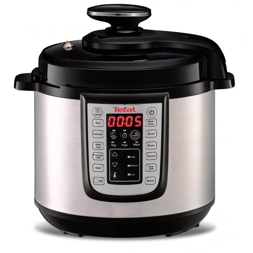 Tefal - Multifunktionel elektrisk trykkoger ALL IN ONE POT 1100W/230V mat krom/sort