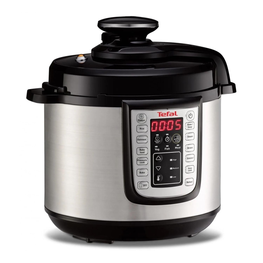 Tefal - Multifunktionel elektrisk trykkoger ALL IN ONE POT 1100W/230V mat krom/sort