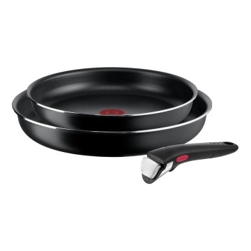 Tefal - Pandesæt 3 stk. INGENIO EASY COOK & CLEAN BLACK