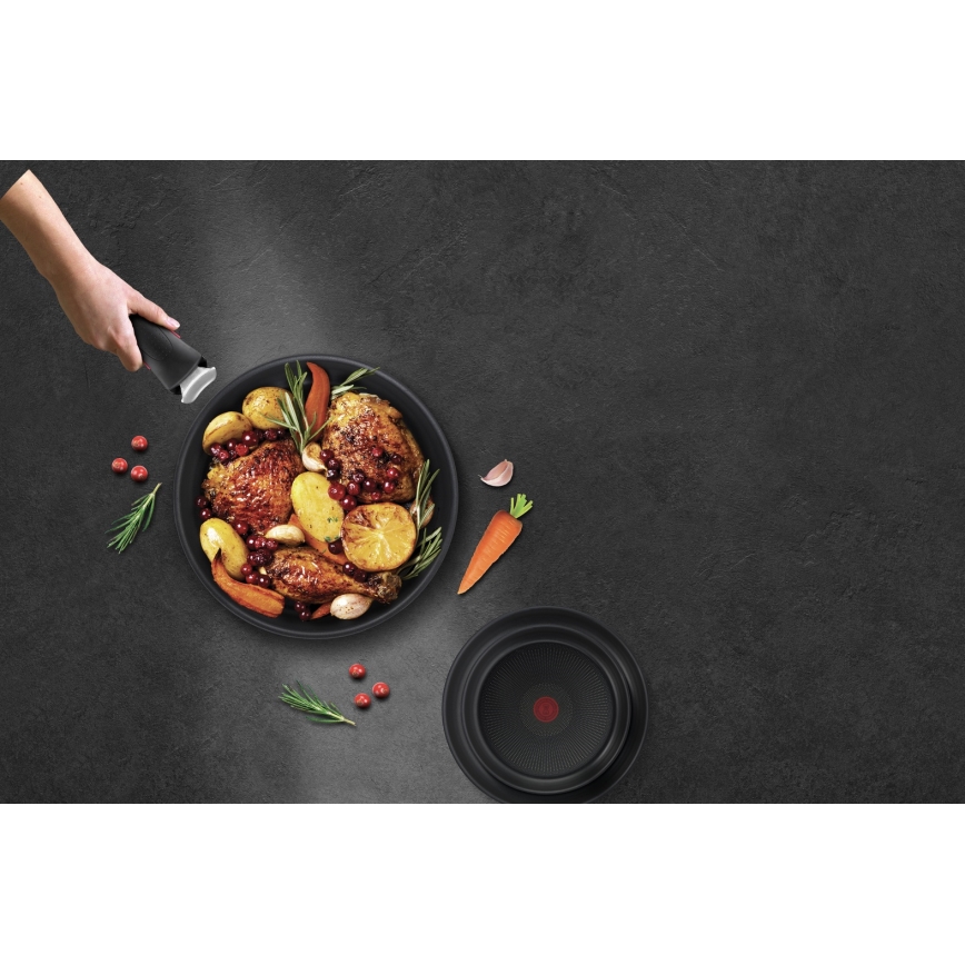 Tefal - Sæt med 3 pander INGENIO BLACK STONE