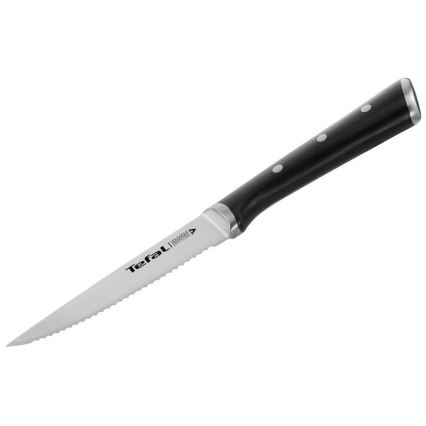 Tefal - Sæt med 4 steakknive i rustfrit stål ICE FORCE 11 cm blank krom/sort