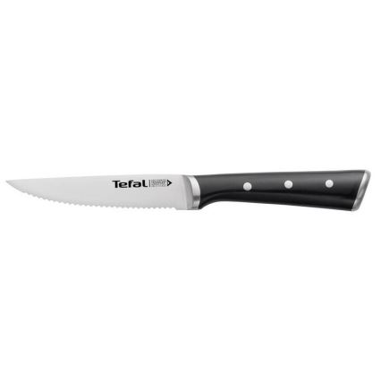 Tefal - Sæt med 4 steakknive i rustfrit stål ICE FORCE 11 cm blank krom/sort