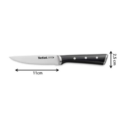 Tefal - Sæt med 4 rustfri steakknive ICE FORCE 11 cm, blank krom/sort