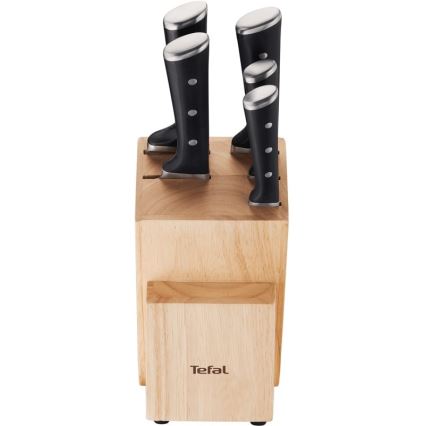 Tefal - Sæt med køkkenknive i knivblok ICE FORCE 6 stk.
